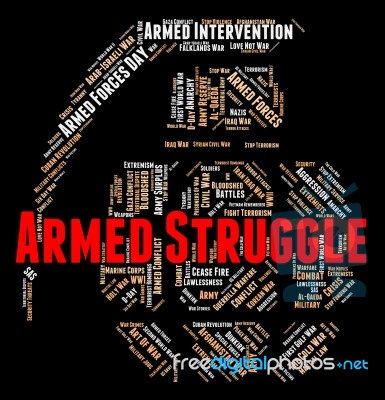 Armed Struggle Means Cross Swords And Battle Stock Image