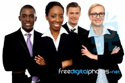 Arms Crossed Business Team Stock Photo