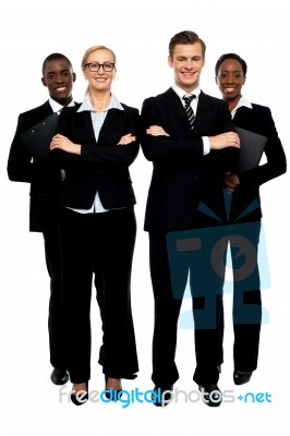 Arms Crossed Business Team Stock Photo