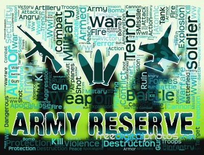 Army Reserve Means Armed Force And Booked Stock Image