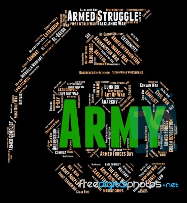 Army Word Represents Defense Forces And Armament Stock Image