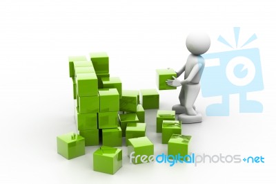 Arrange Bricks Stock Image