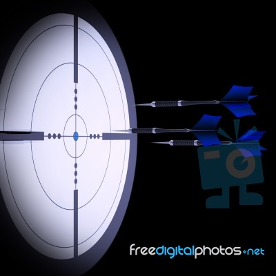 Arrows Aiming Target Showing Archery Skills Stock Image
