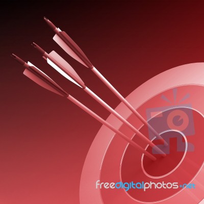Arrows Hitting The Center Of Target - Success Business Concept Stock Image
