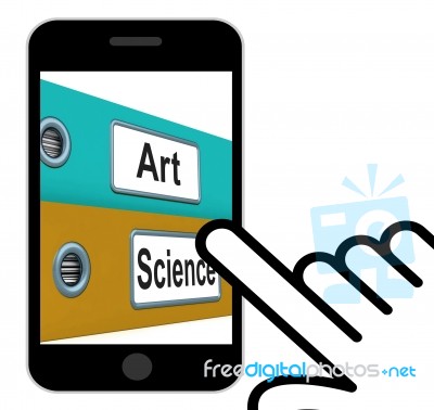 Art Science Folders Displays Humanities Or Sciences Stock Image