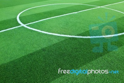 Artificial Grass Soccer Field Stock Photo