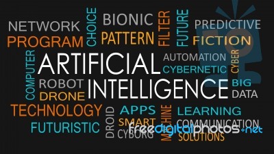 Artificial Intelligence Word Cloud Concept Stock Image