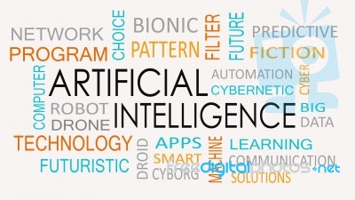 Artificial Intelligence Word Cloud Concept Stock Image