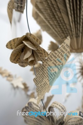 Artistic Flower Display Made Of Paper At The Millennium Centre I… Stock Photo