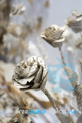 Artistic Flower Display Made Of Paper At The Millennium Centre I… Stock Photo