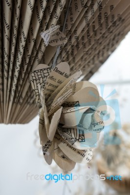 Artistic Flower Display Made Of Paper At The Millennium Centre I… Stock Photo