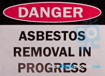 Asbestos Sign Stock Photo