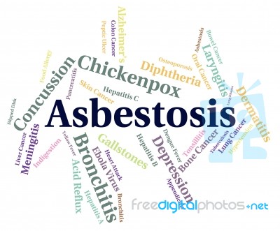 Asbestosis Word Represents Lung Cancer And Ailments Stock Image