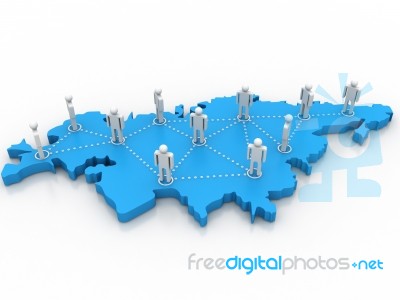 Asian Business Network Stock Image