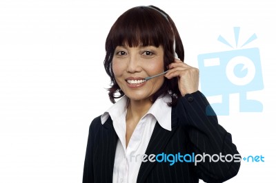Asian Customer Support Operator Stock Photo Asian Customer Support Operator Stock Photo