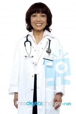 Asian Doctor With Stethoscope Stock Photo
