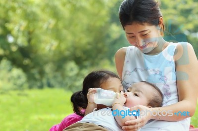 Asian Family Stock Photo