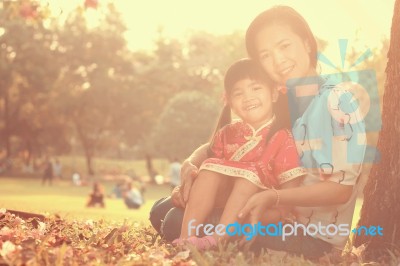 Asian Family Stock Photo