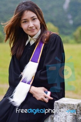Asian Female Graduate  Stock Photo