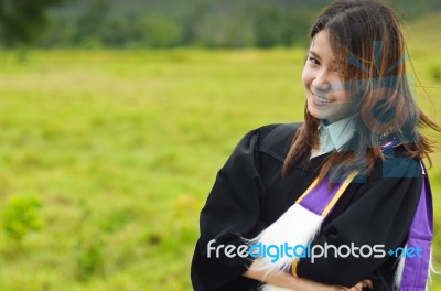 Asian Female Graduate  Stock Photo