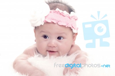 Asian Laughing Baby Stock Photo