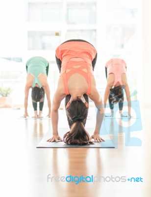 Asian Woman Doing Yoga Indoors Stock Photo Asian Woman Doing Yoga Indoors Stock Photo
