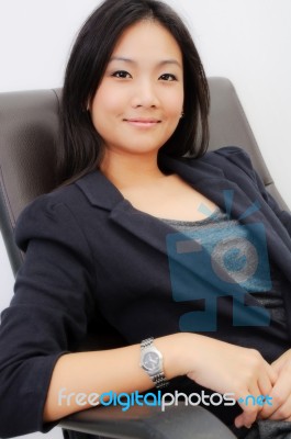 Asian Young Business Woman Stock Photo