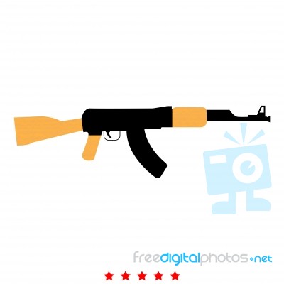 Assault Rifle Icon .  Flat Style Stock Image