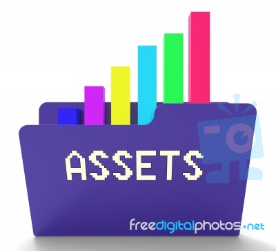 Assets File Indicates Capital Chart 3d Rendering Stock Image