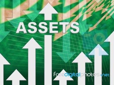 Assets Graph Represents Resources Valuables And Holdings Stock Image