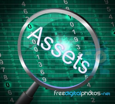 Assets Magnifier Represents Magnify Searching And Property Stock Image