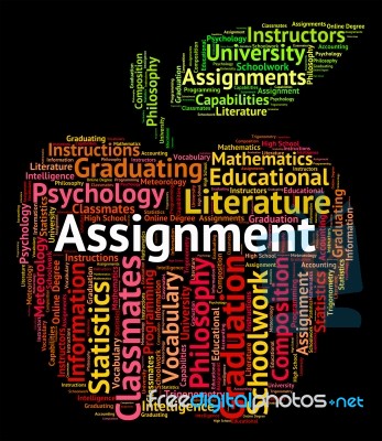 Assignment Word Indicates Home Work And Exercises Stock Image