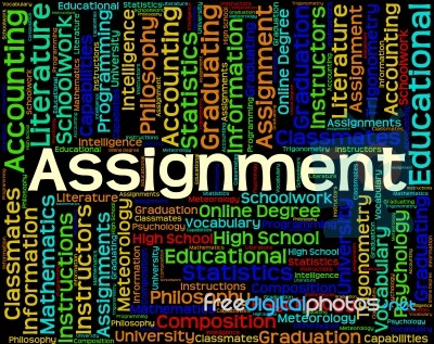 Assignment Word Represents Home Study And Exercises Stock Image