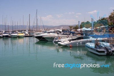 Assortment Of Boats In The Marina At Latchi Cyprus Stock Photo