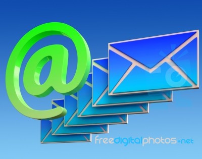 At Sign Envelope Shows Email On Web Stock Image