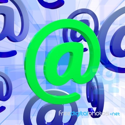 At Sign Means E-mail Symbol For Message Stock Image