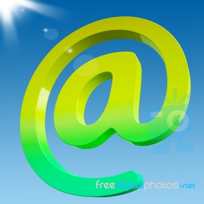At Sign Shows Online Mailing Communication Icon Stock Image