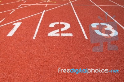 Athletics Track Lanes Stock Photo