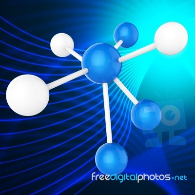 Atom Molecule Indicates Chemical Science And Scientist Stock Image