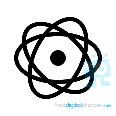 Atom Symbol Icon  Illustration On White Background Stock Image