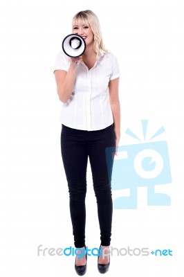 Attention Please, Important Business Announcement Stock Photo