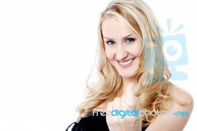 Attractive Girl Showing Come On Gesture Stock Photo Attractive Girl Showing Come On Gesture Stock Photo