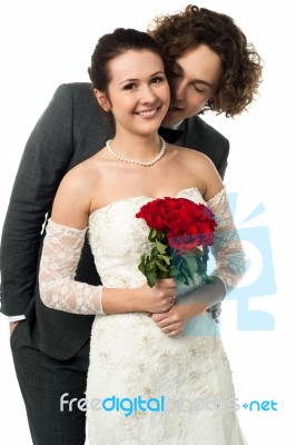 Attractive Young Newly Married Couple Stock Photo
