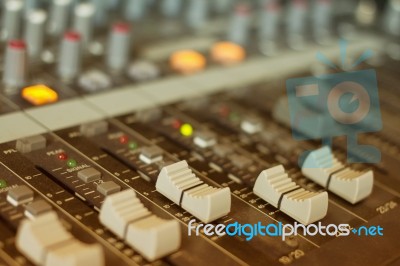 Audio Mixing Console Stock Photo