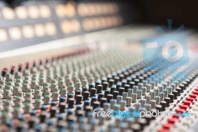 Audio Sound Mixer With Buttons Stock Photo