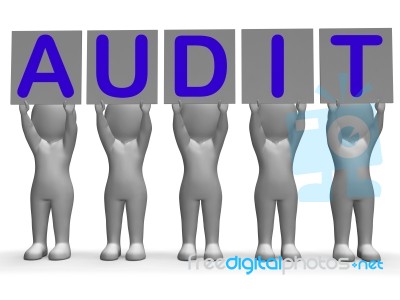 Audit Banners Means Financial Audience Or Inspection Stock Image