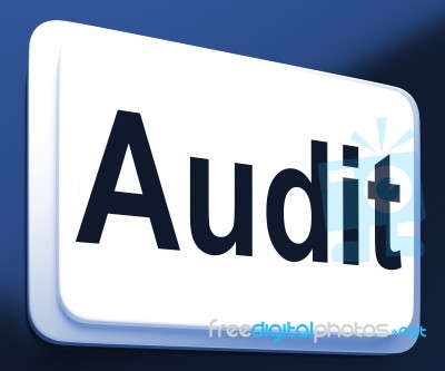 Audit Button Shows Auditor Validation Or Inspection Stock Image