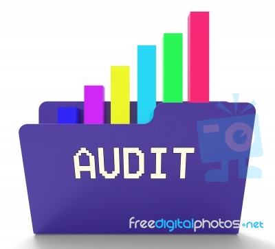 Audit File Indicates Business Graph 3d Rendering Stock Image