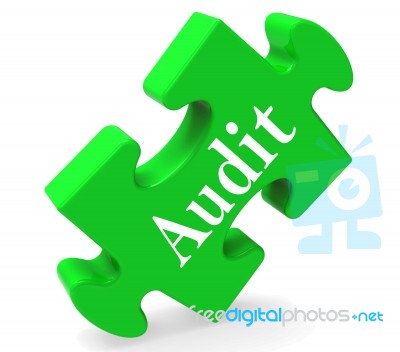 Audit Puzzle Shows Auditor Validation Scrutiny Or Inspection
 Stock Image