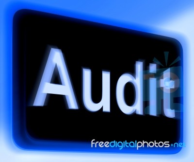 Audit Sign Shows Auditor Validation Or Inspection Stock Image